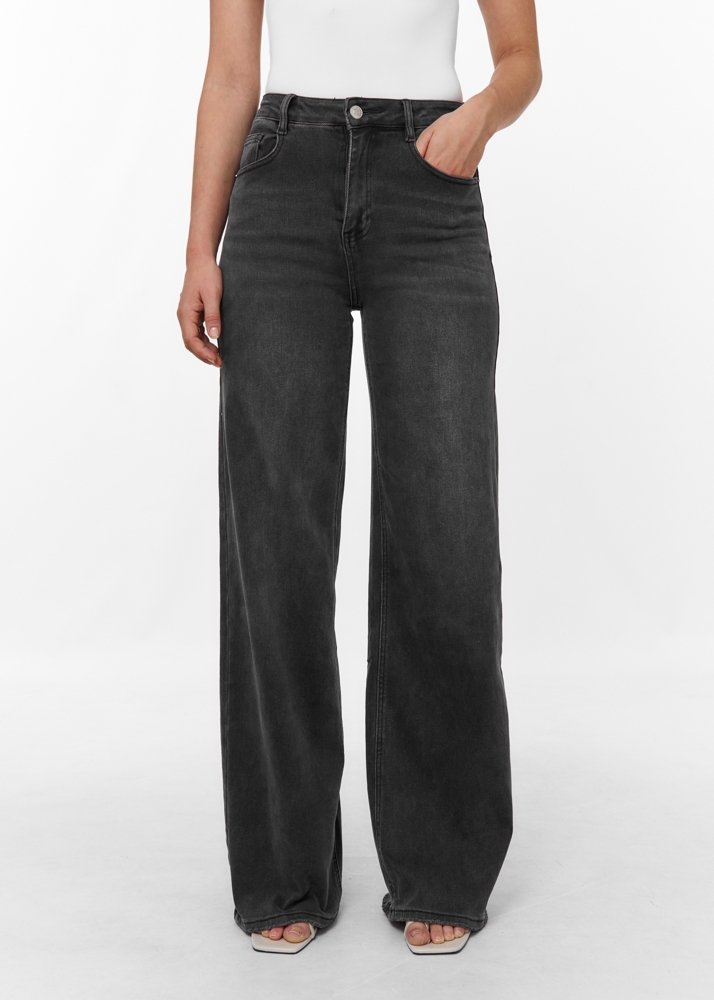 Wide leg stretch jeans
