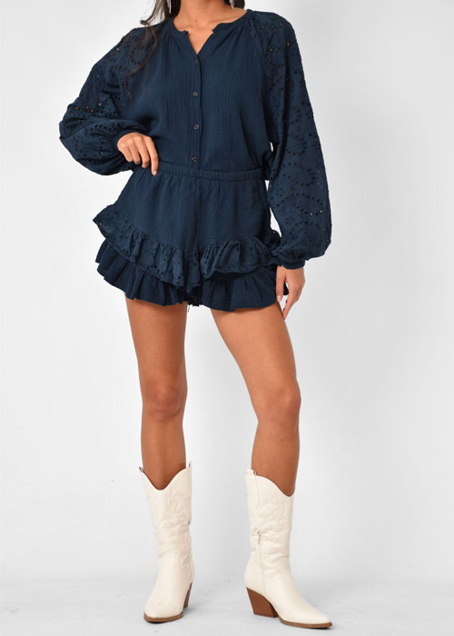 Roxy blouse donkerblauw