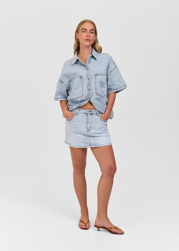 Denim stretch skort