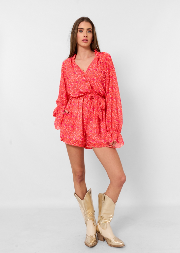 Jazzy playsuit oranje
