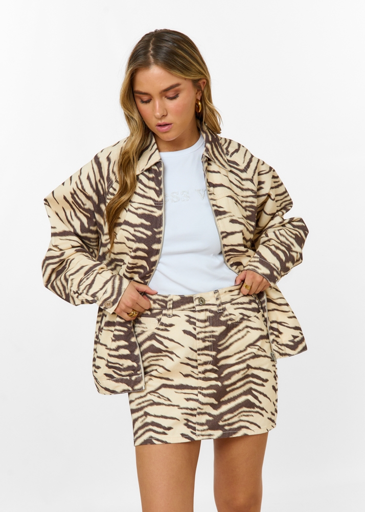 Zebra denim rokje