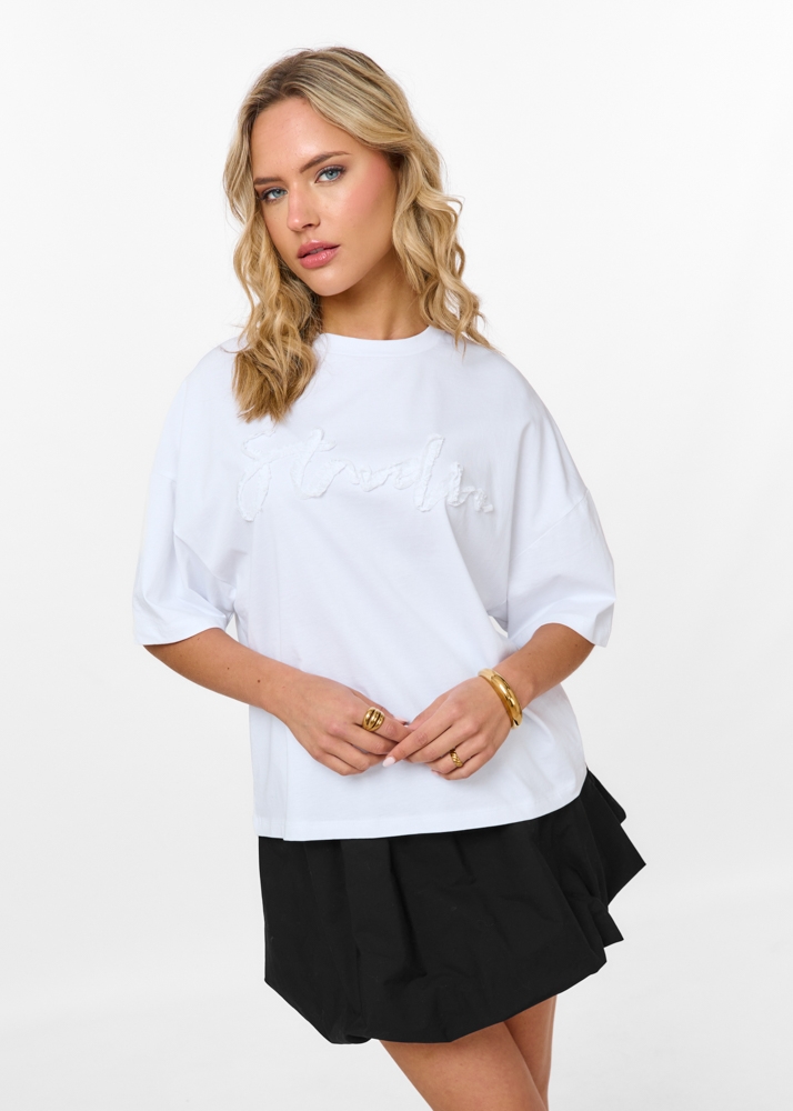 Studio lace t-shirt wit