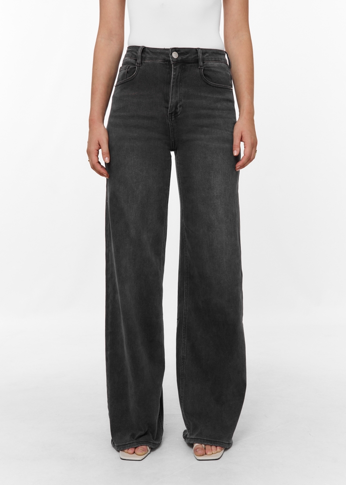 Wide leg stretch jeans
