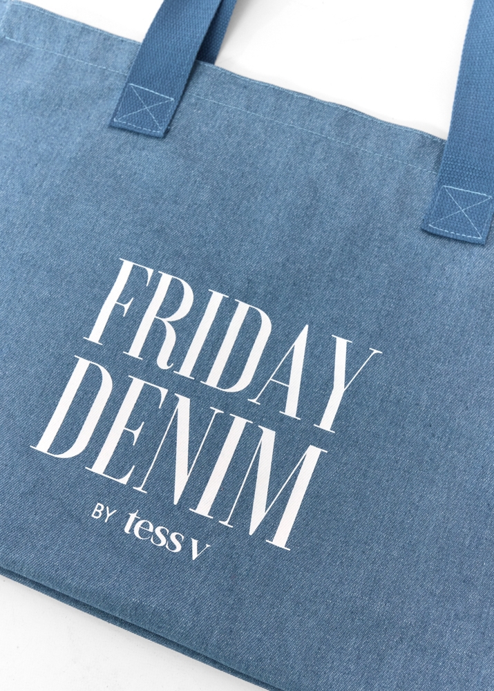 Friday denim tote bag