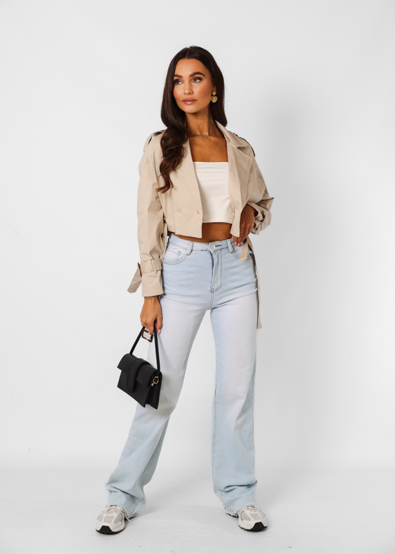 Sofia korte trenchcoat beige