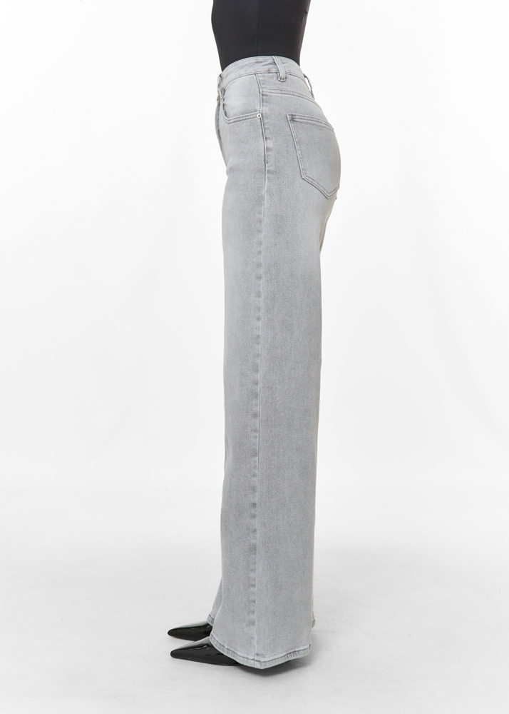 Wide leg stretch jeans