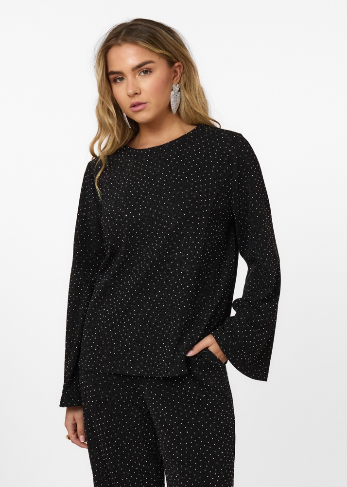 Amy strass top zwart