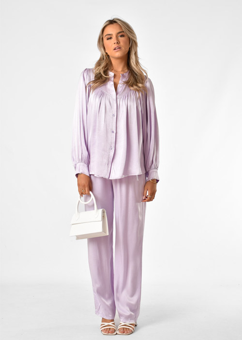Laura satijnen broek lila