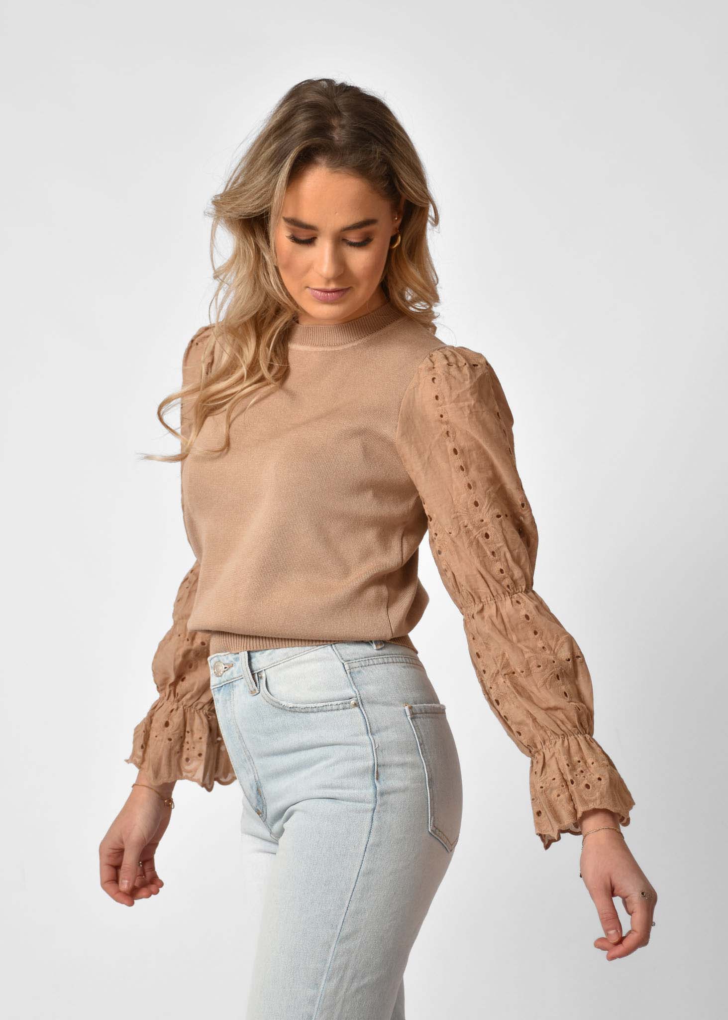 Feline trui taupe 