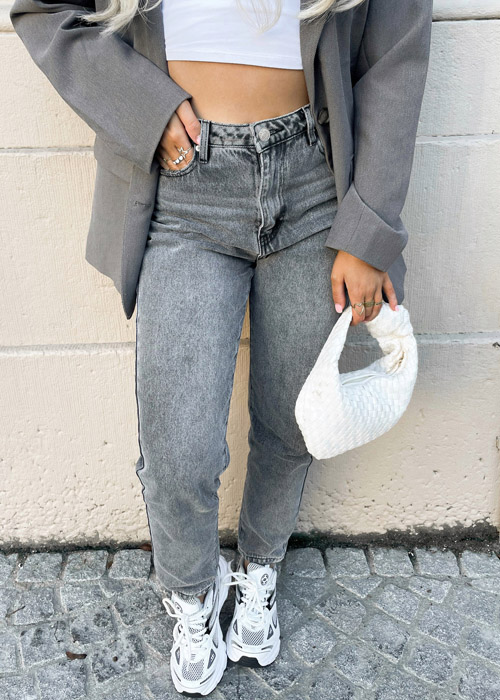 Mom jeans grijs