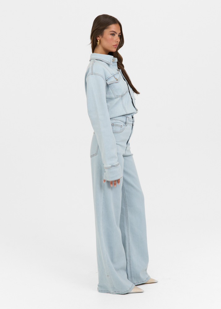 Denim stretch jumpsuit
