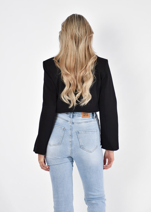 Laura cropped blazer zwart