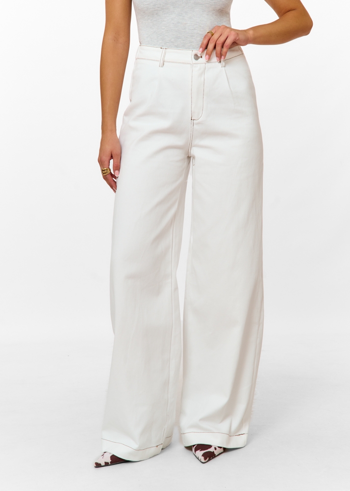 Sara denim broek wit