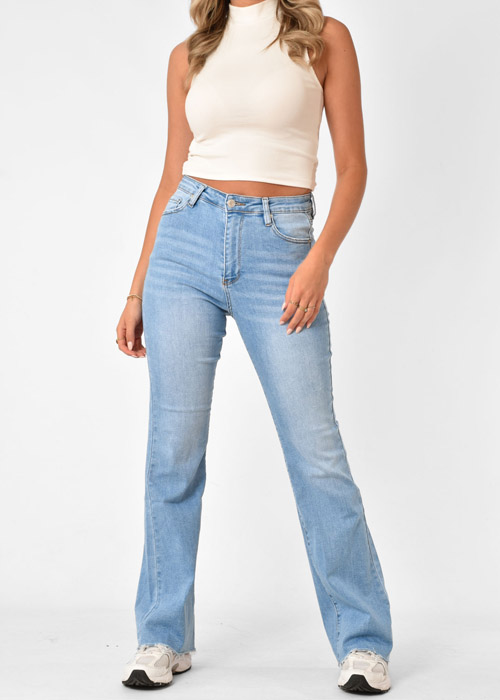 Juna flared jeans blauw 