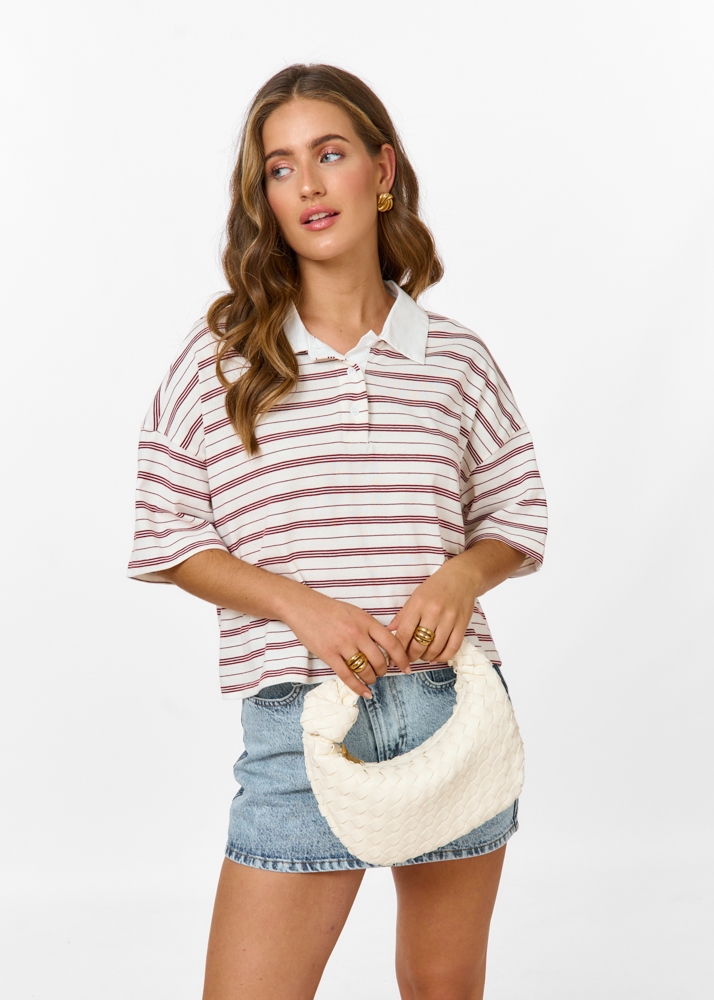 Emma gestreept polo t-shirt