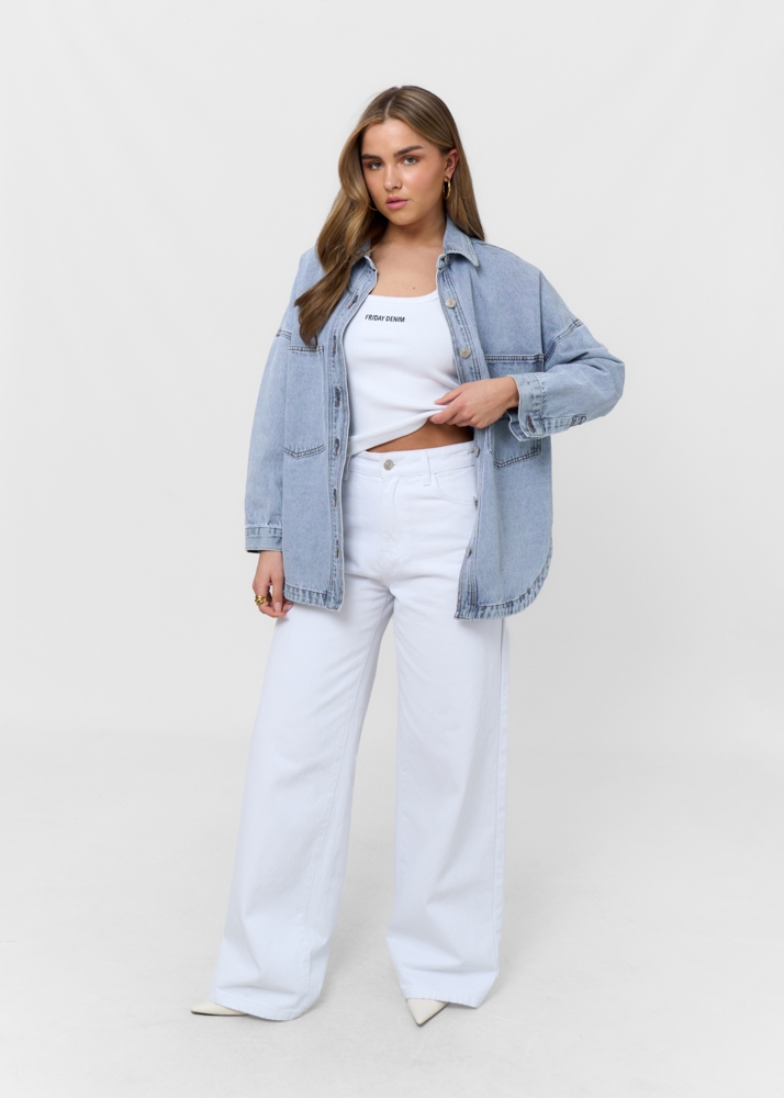 Oversized denim blouse