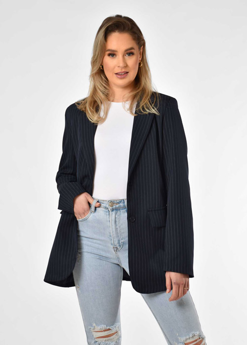 Maan blazer donkerblauw
