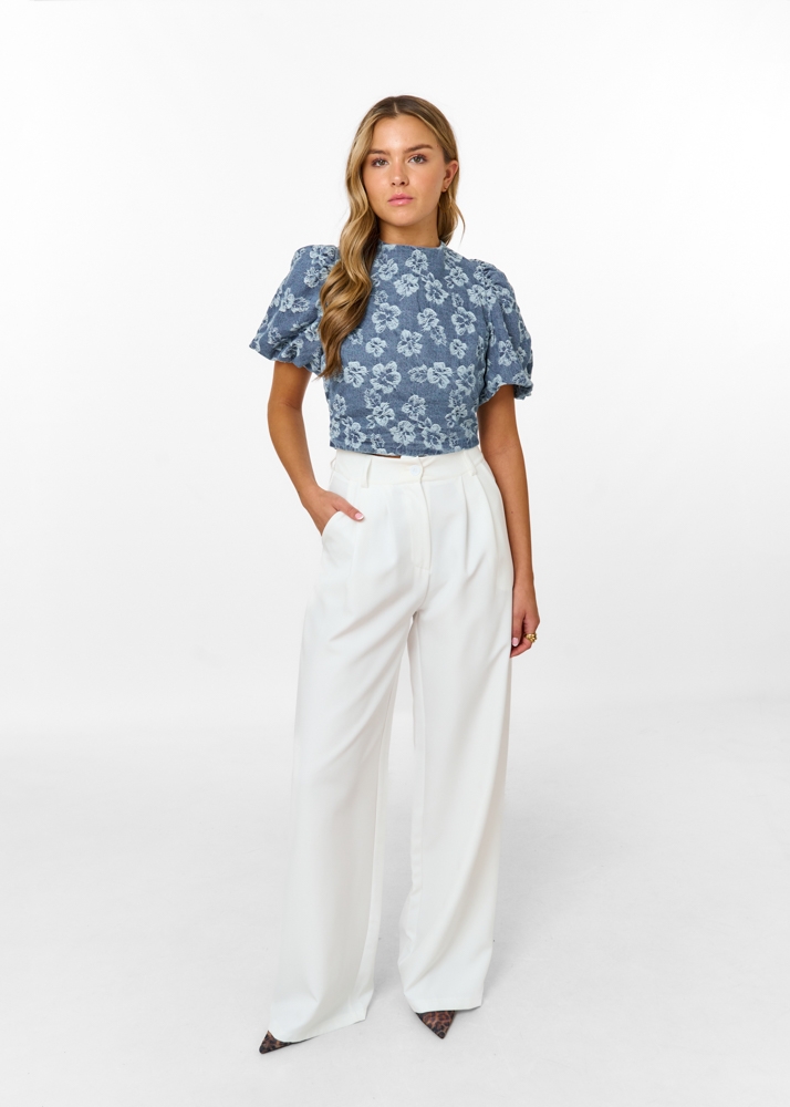 Tara denim top blauw