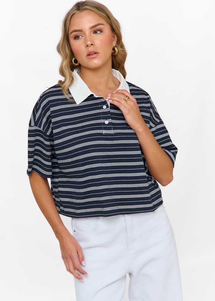 Emma gestreept polo t-shirt
