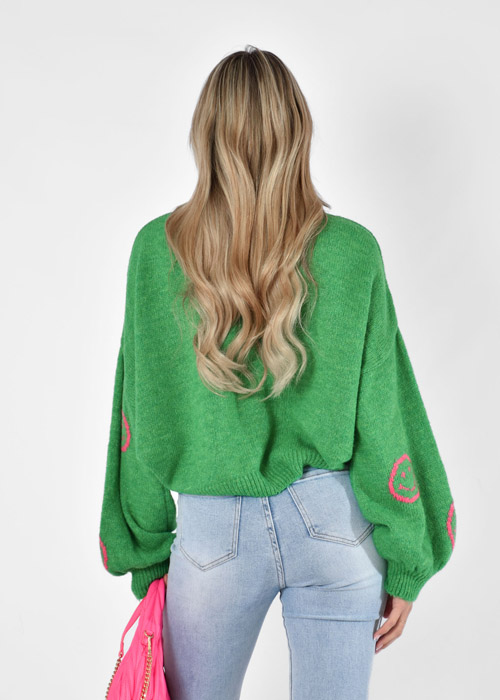 Smiley trui groen
