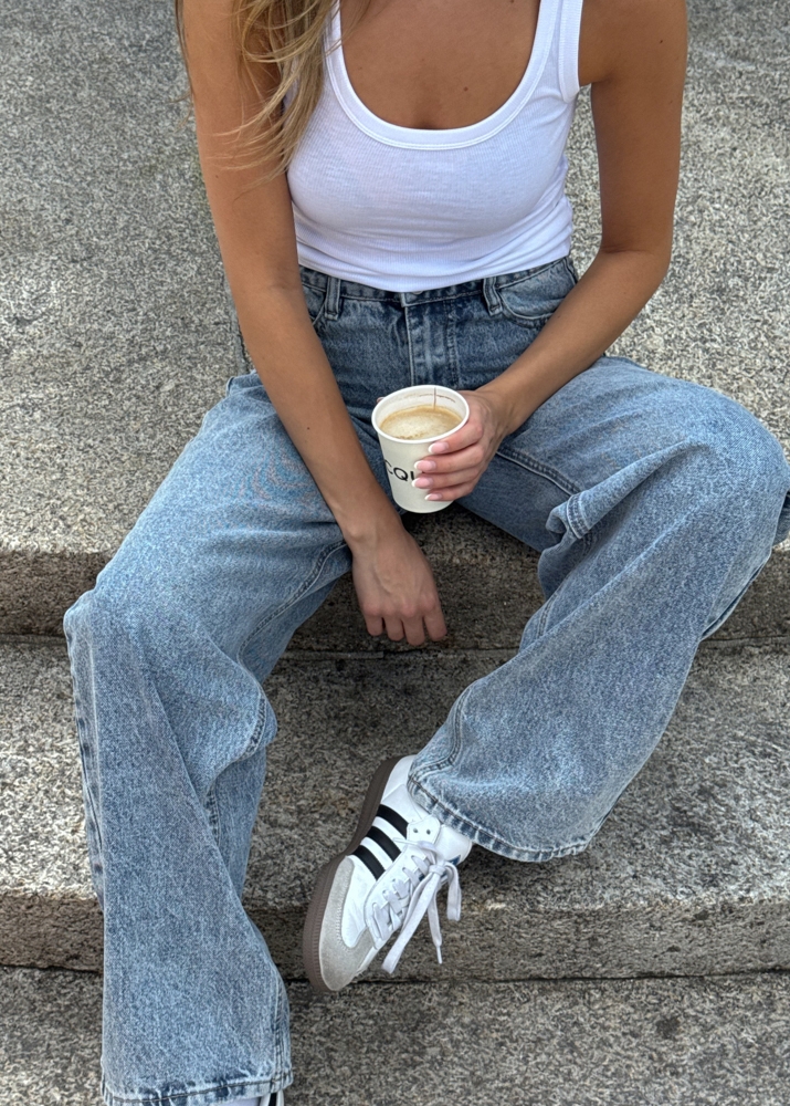 Loose fit jeans sea blauw