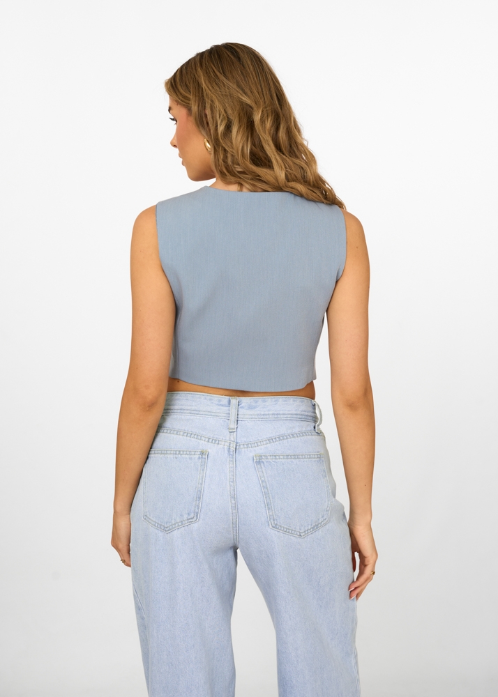 Jackie gilet blauw