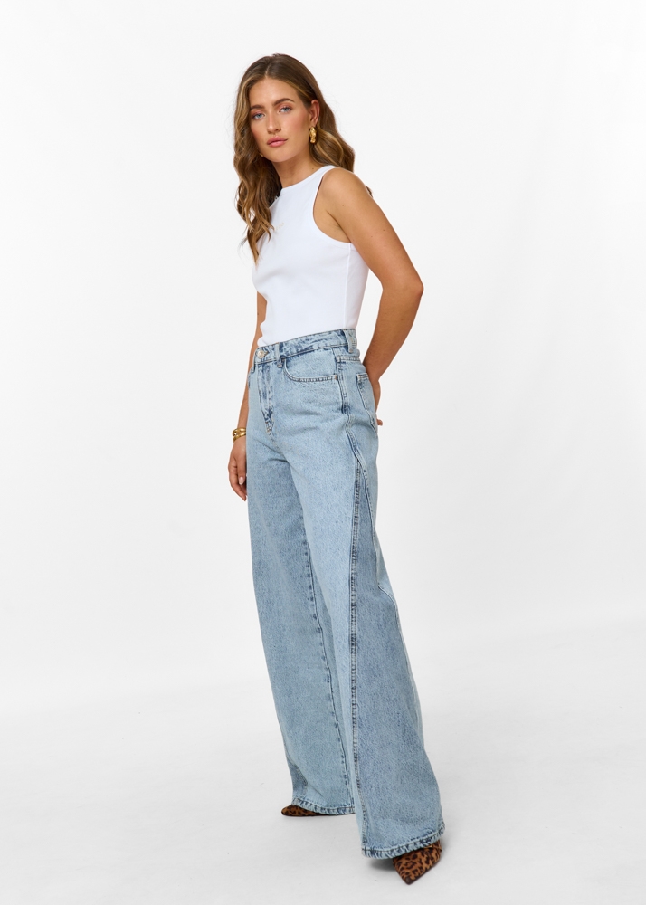 Ceci tweekleurige denim jeans