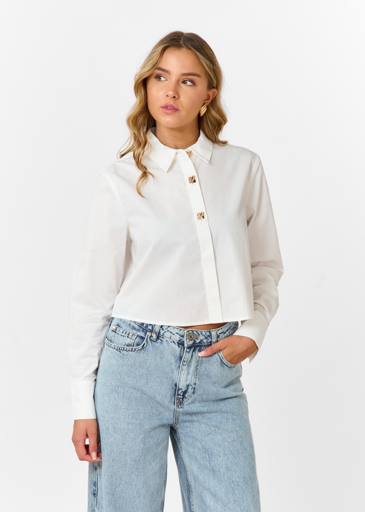 Lina cropped blouse wit