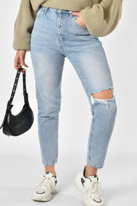 Anna mom jeans blauw