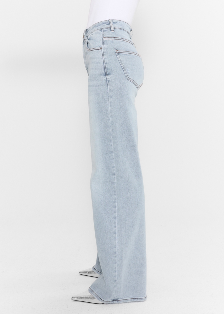 Wide leg stretch jeans