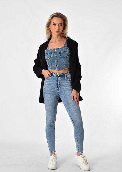 Charlotte top blauw