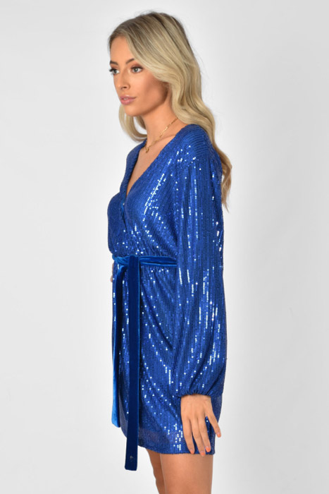 Bibi glitter jurk blauw