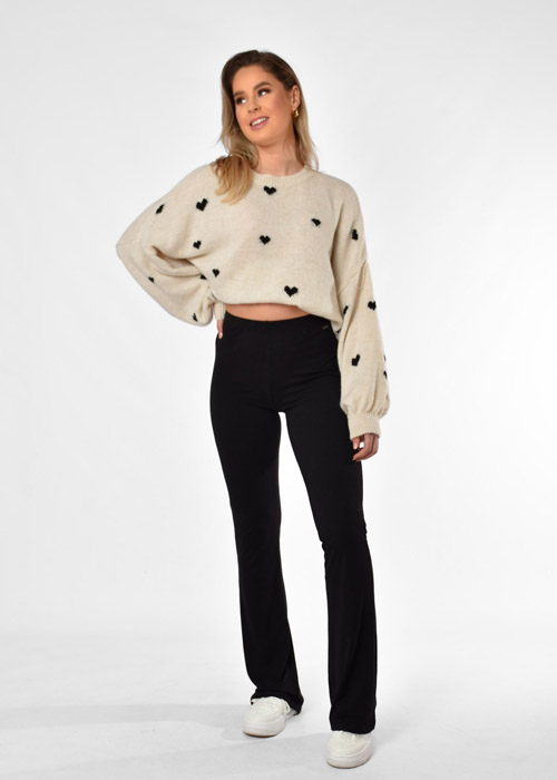 Nina flared broek zwart