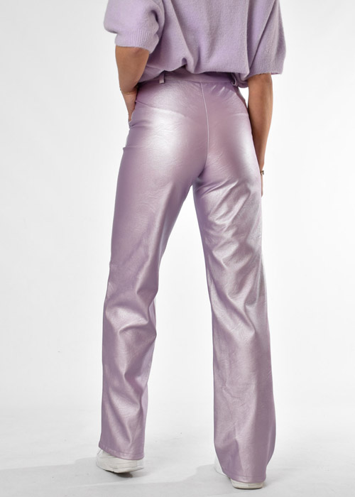 Livia leren broek lila 