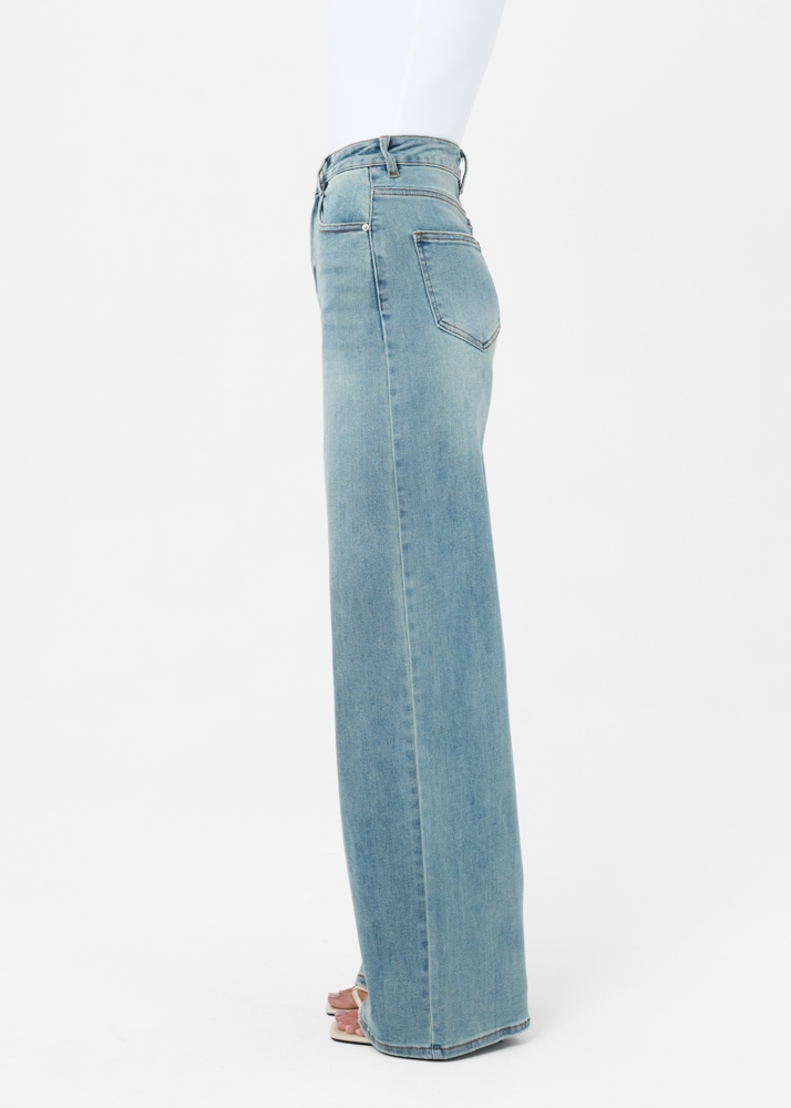 Wide leg stretch jeans