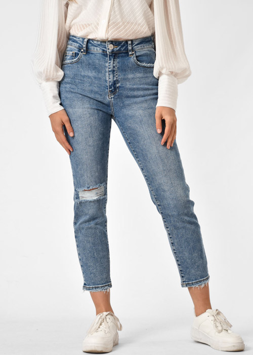 Liene mom jeans donkerblauw