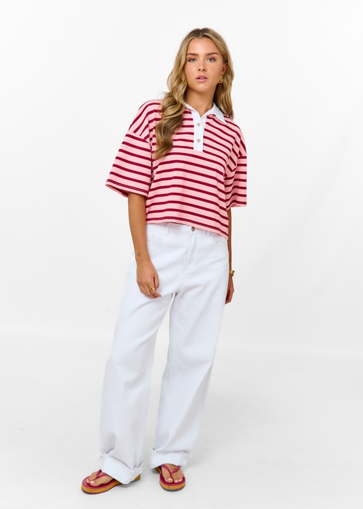Tara polo t-shirt roze