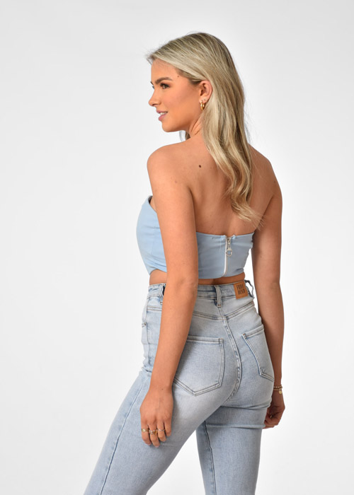 Kayla corset top blauw