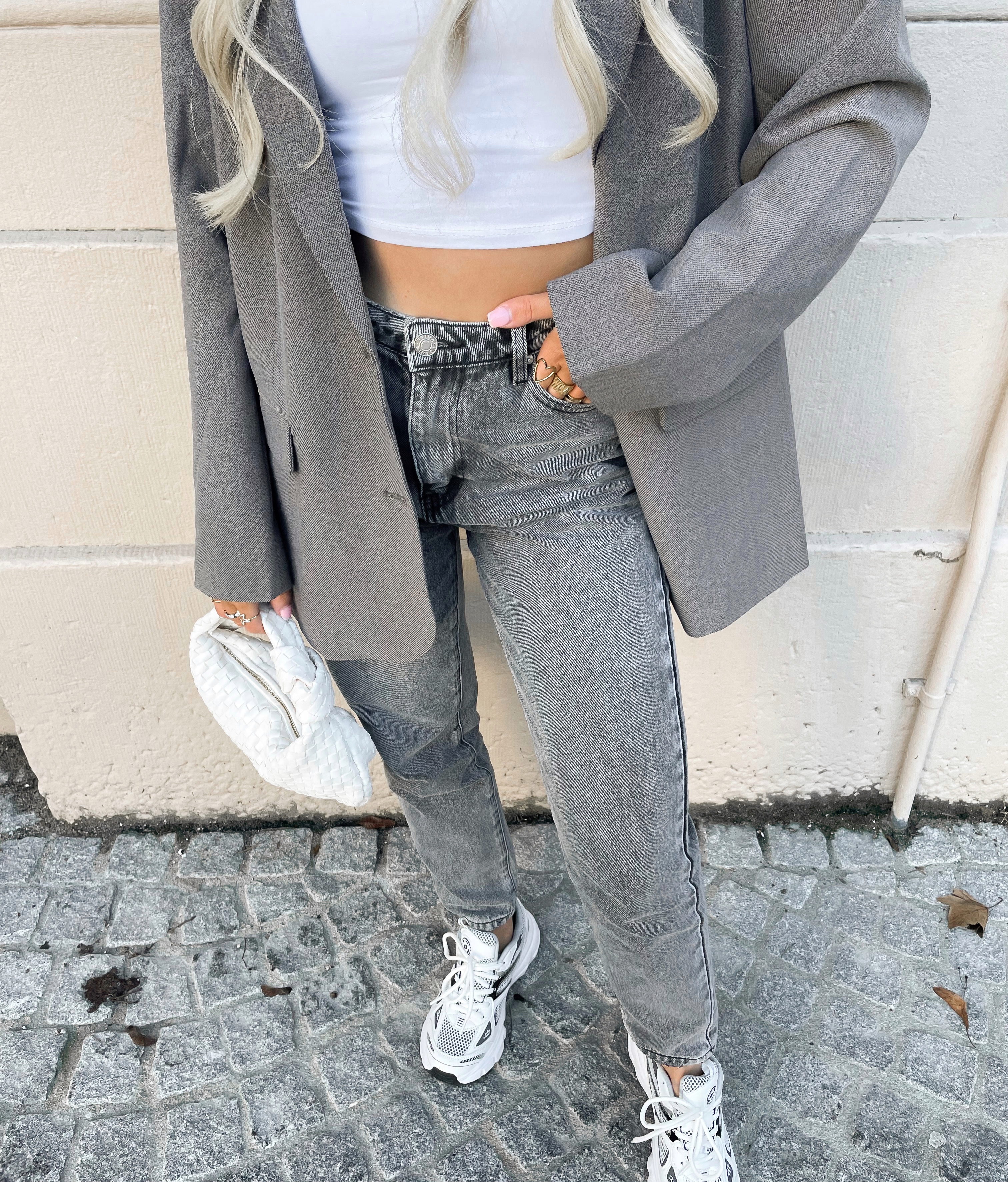 Mom jeans grijs