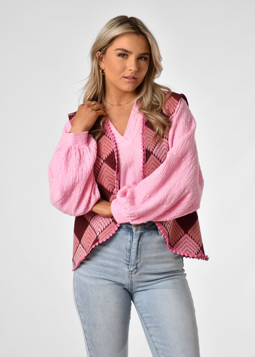 Felicia gilet roze 