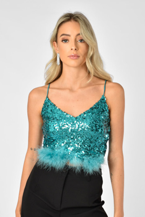 Juta glitter top aqua