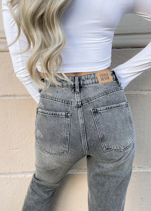 Mom jeans grijs