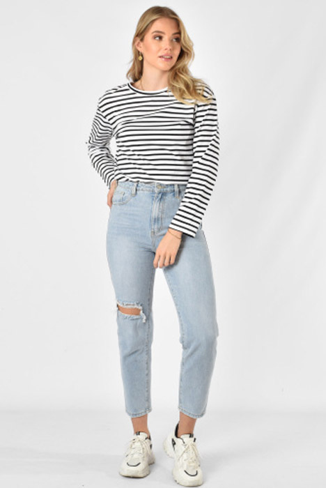Eva mom jeans blauw
