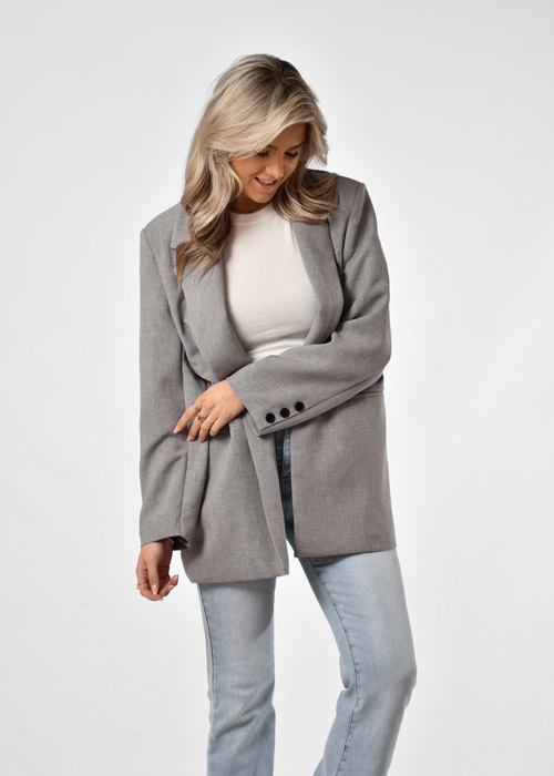 Saar blazer lichtgrijs