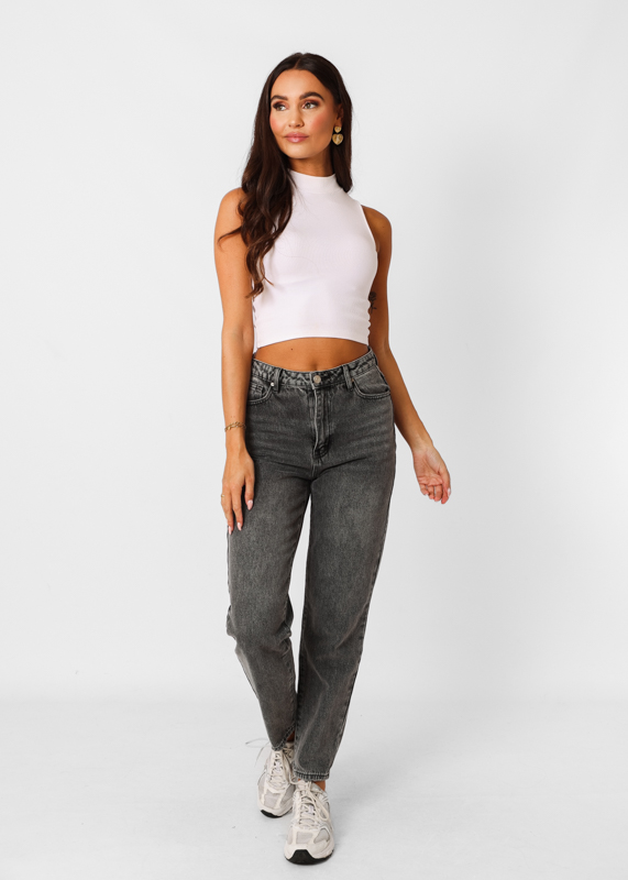 Mom jeans grijs