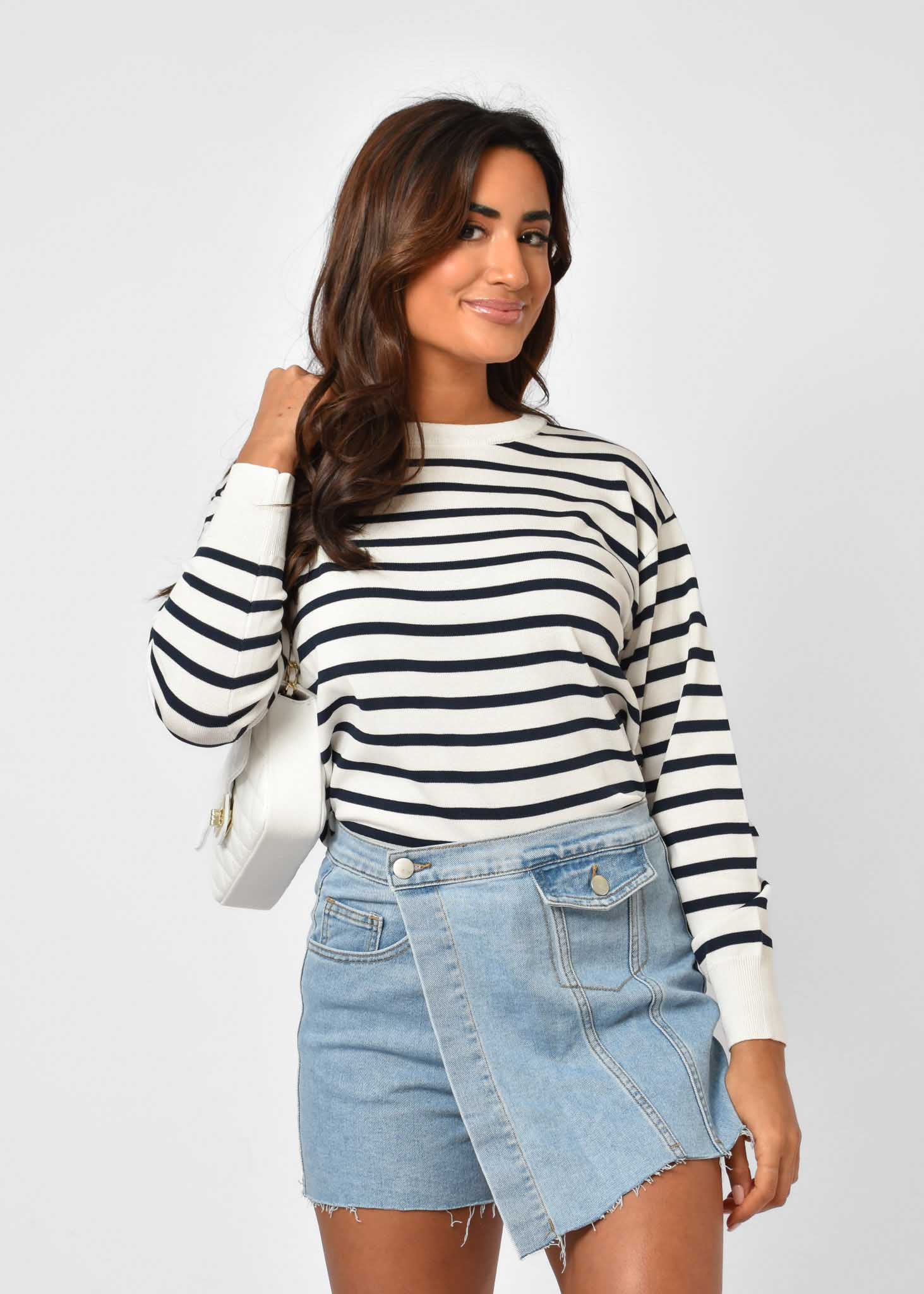 Yfke top blauw