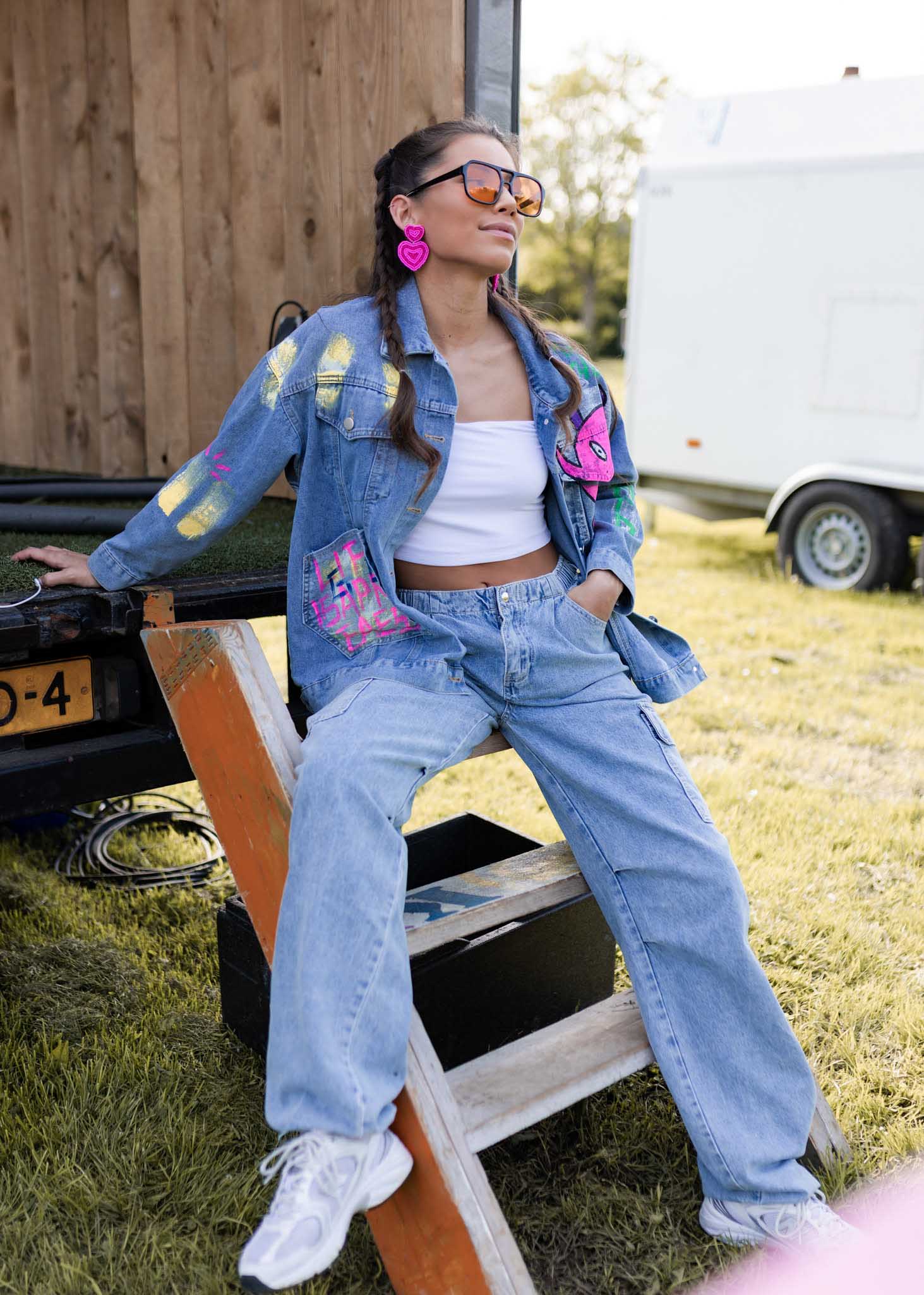 Julie parachute broek denim