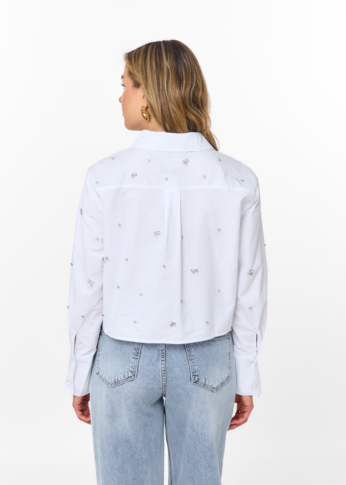 Saartje cropped blouse wit