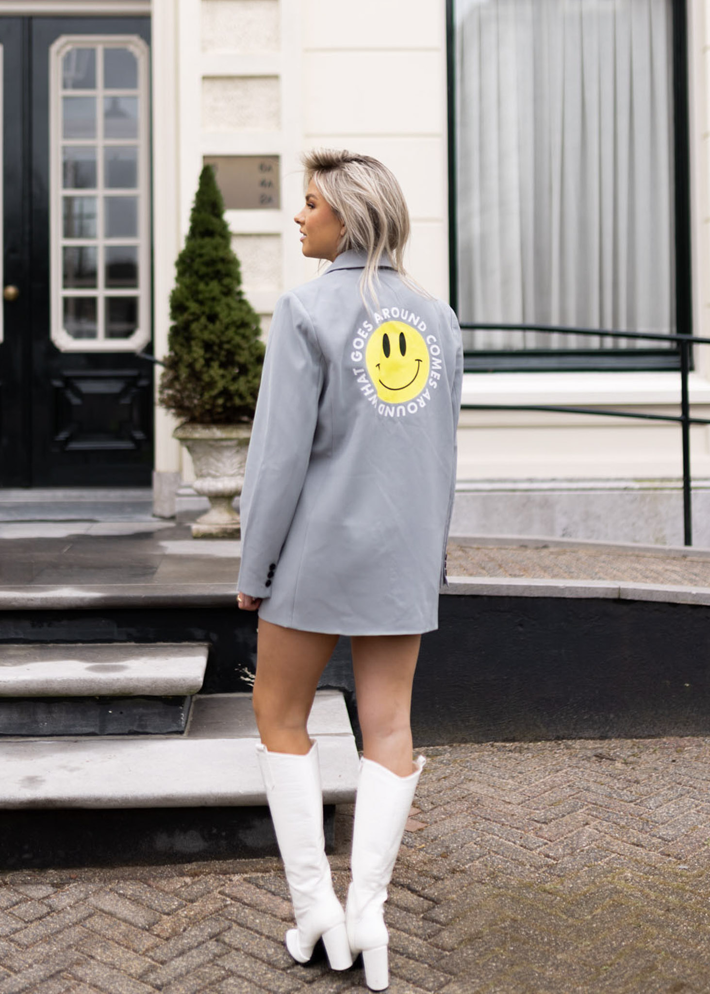 Smiley blazer lichtgrijs