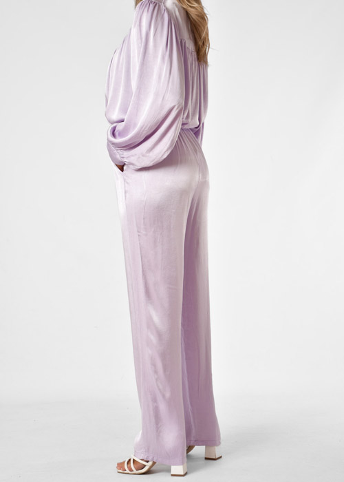 Laura satijnen broek lila